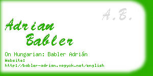 adrian babler business card